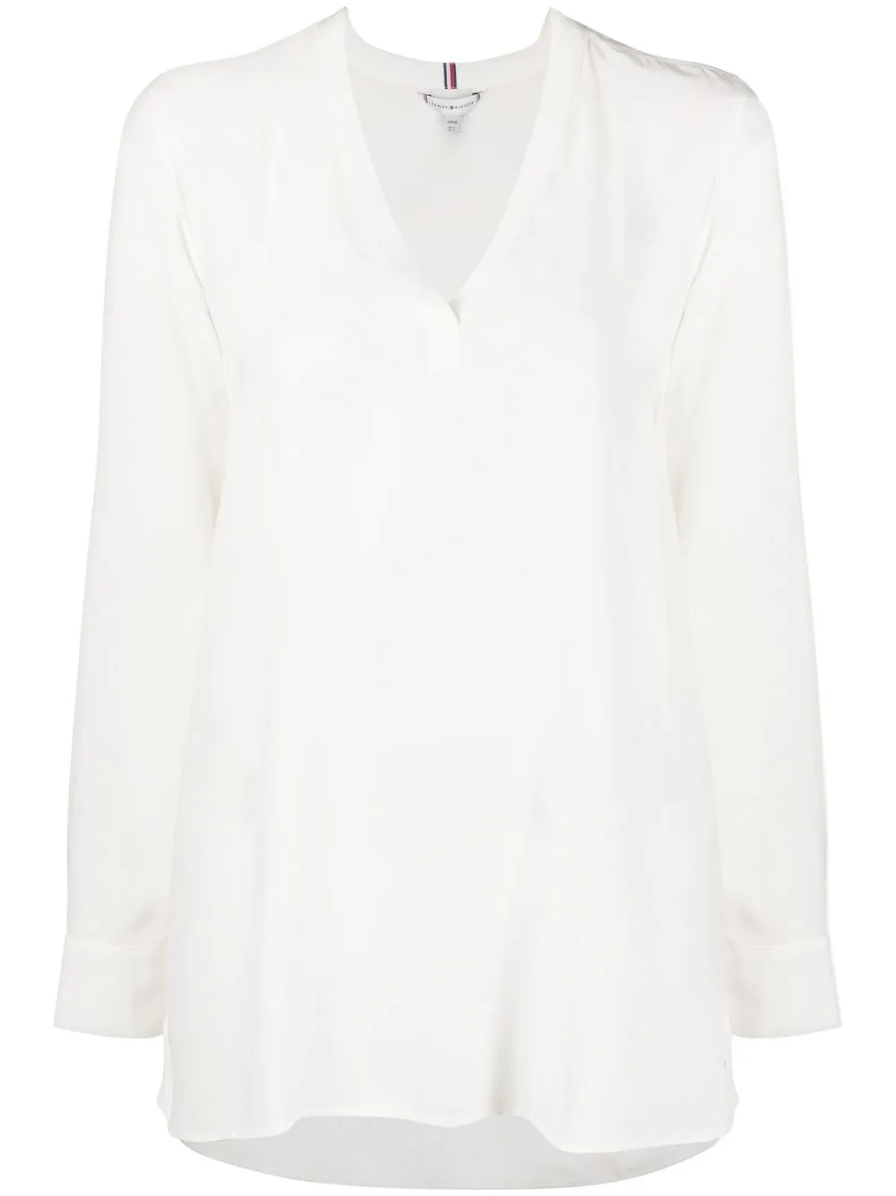 

Tommy Hilfiger blusa con dobladillo redondeado - Blanco