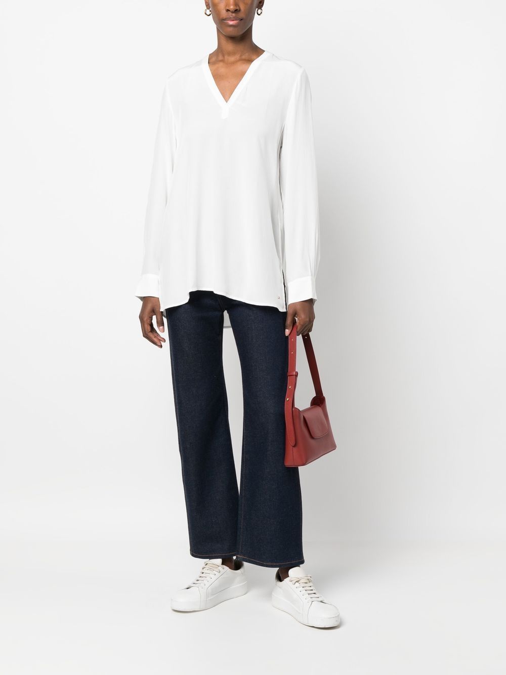 Tommy Hilfiger Blouse met V-hals - Wit