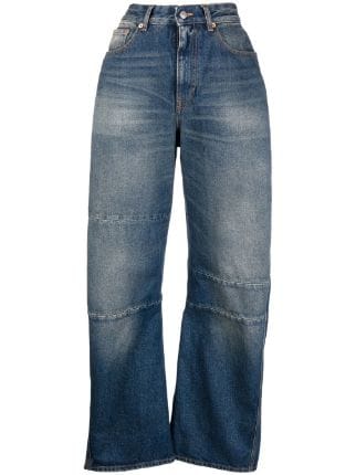 MM6 Maison Margiela wide-leg Washed Jeans - Farfetch
