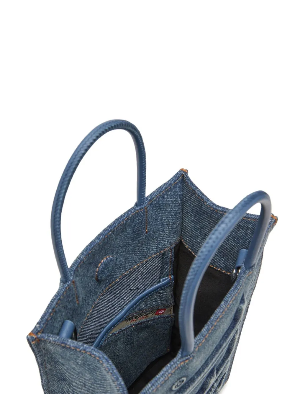 Diesel Logoembossed Denim Tote Bag In Blue ModeSens