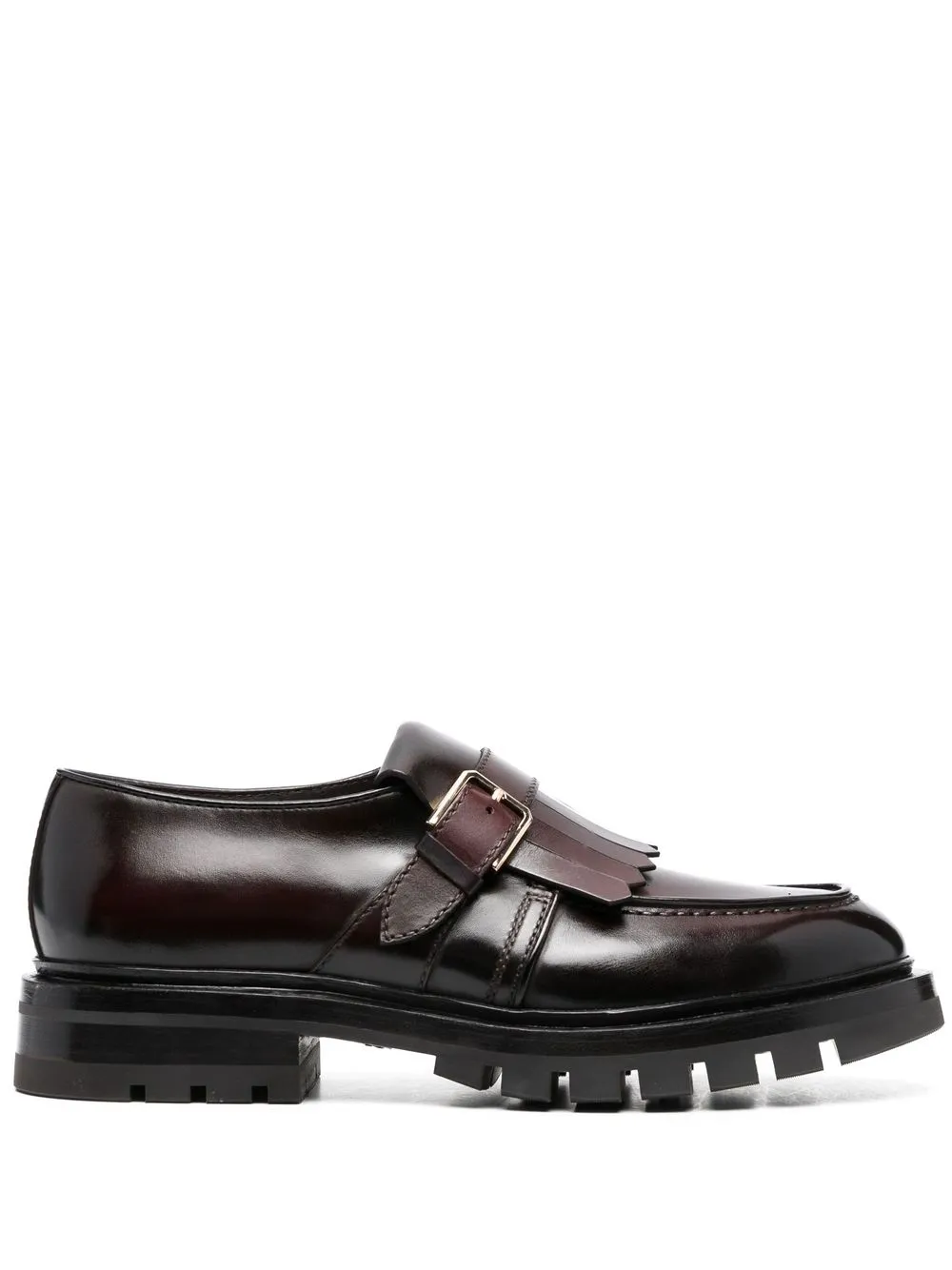 

Santoni patent buckle loafers - Red