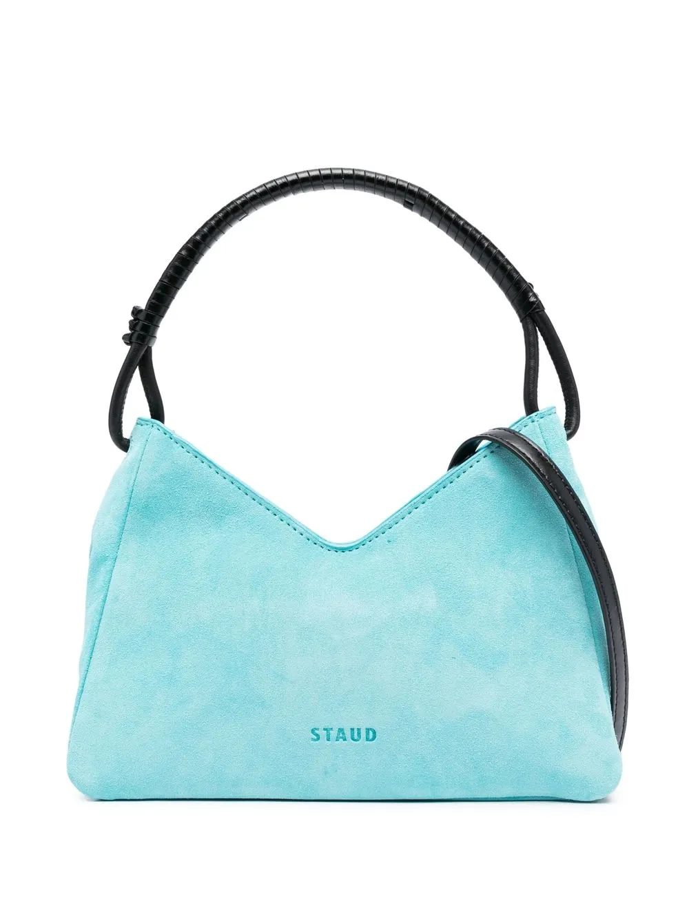 

STAUD logo-print suede tote bag - Blue