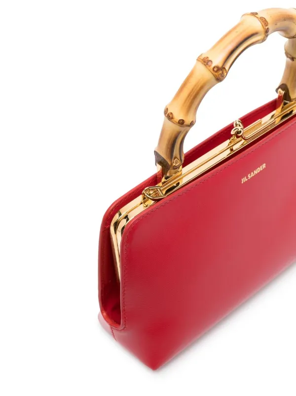Jil Sander bamboo handle Leather Tote Bag Farfetch