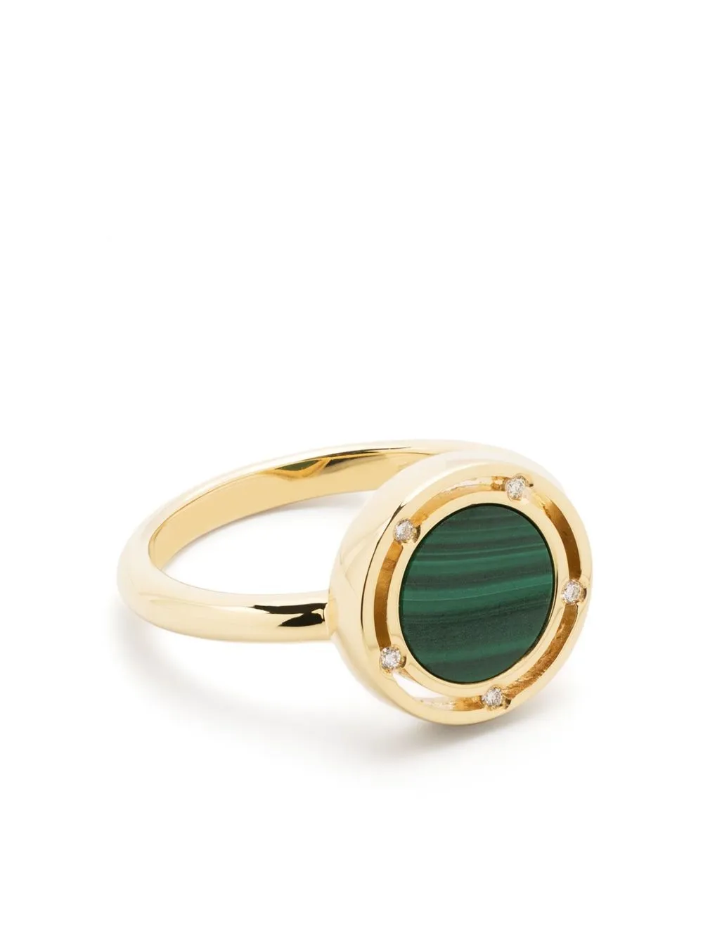 

Damiani 18kt yellow gold D.Side jade and diamond ring