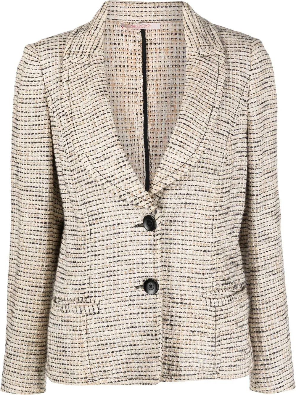 

Valentino Pre-Owned blazer con solapas de muesca 1990 - Neutro