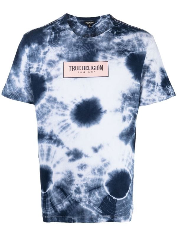 blue tie dye true religion shirt