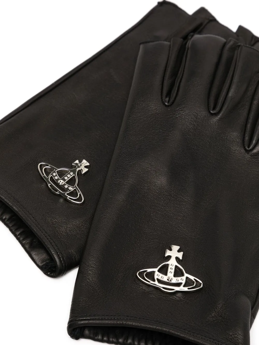 Vivienne Westwood Orbplaque Fingerless Leather Gloves Farfetch