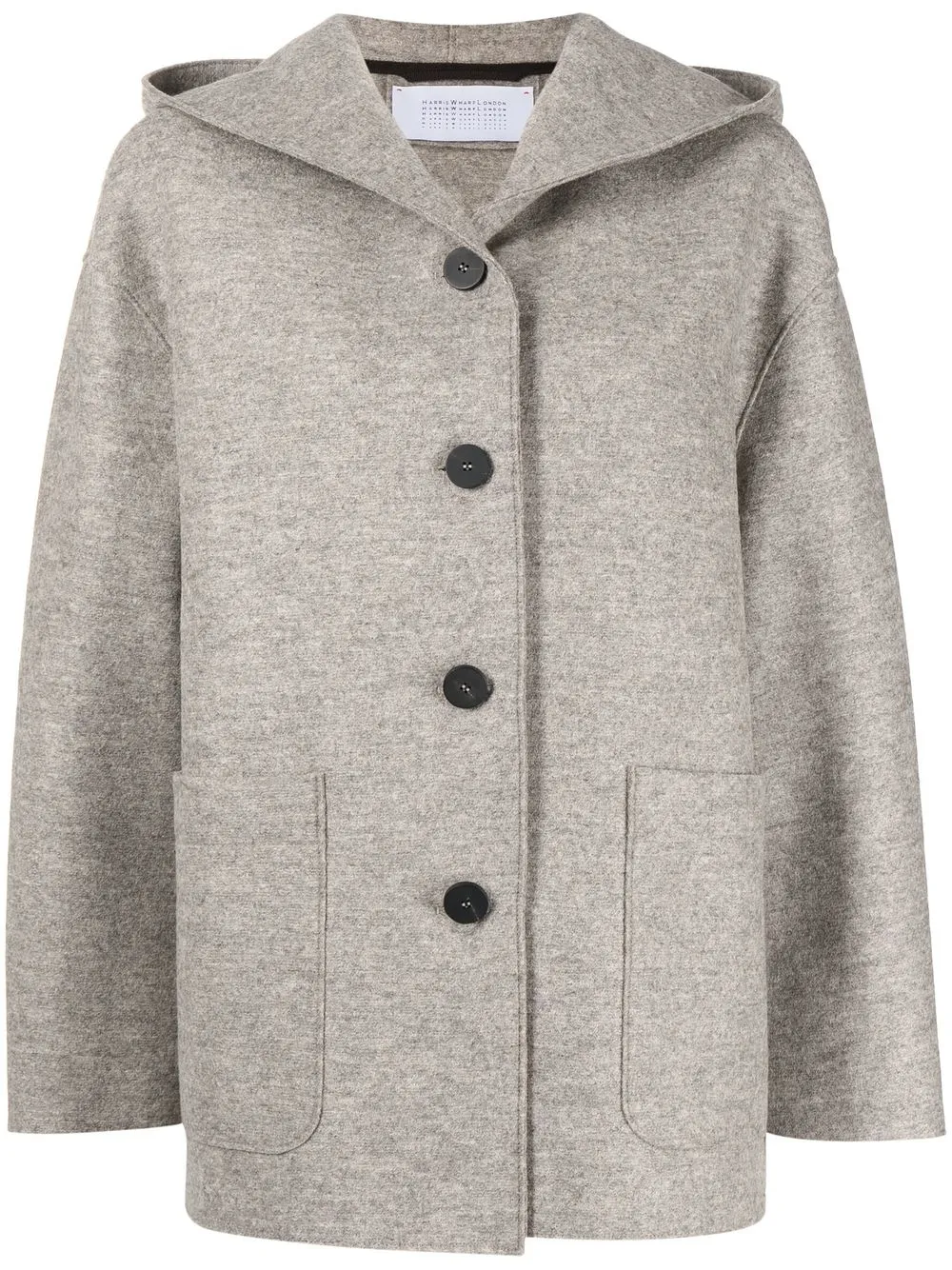 

Harris Wharf London hooded wool jacket - Neutrals
