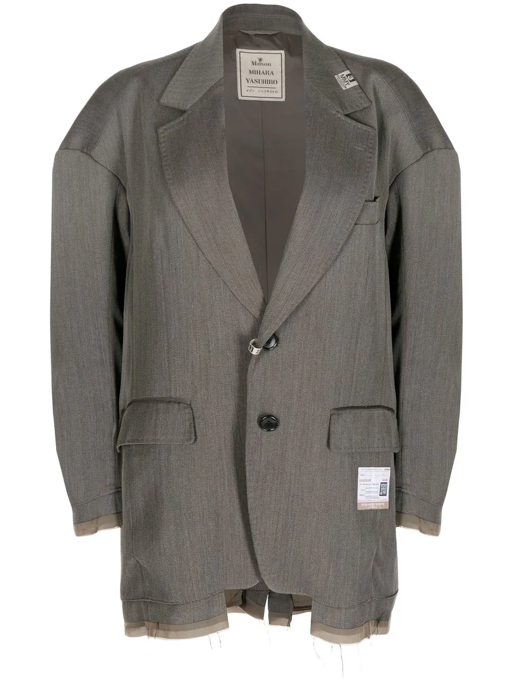 

Maison Mihara Yasuhiro deconstructed single-breasted blazer - Brown