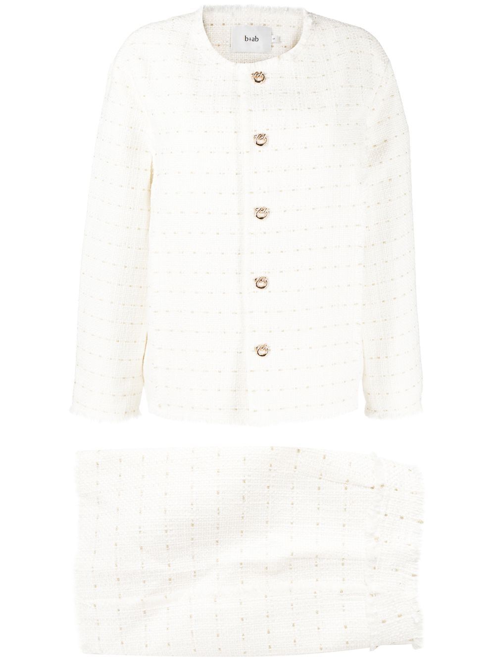 

b+ab patterned tweed jacket - White