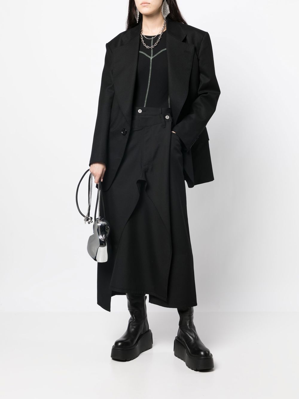 Shop Junya Watanabe Single-breasted Wool Blazer In Black