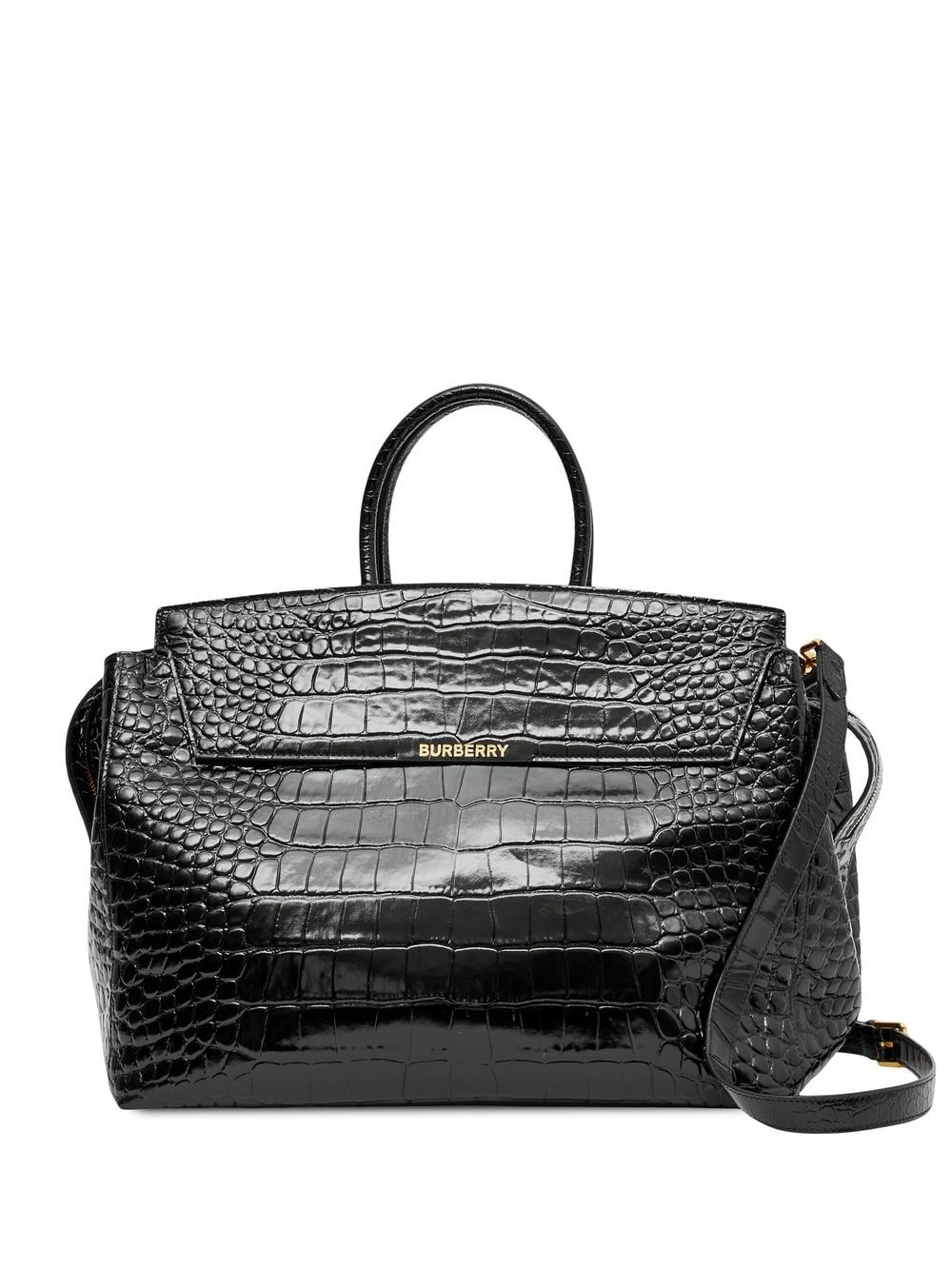 Burberry large embossed leather tote hot sale