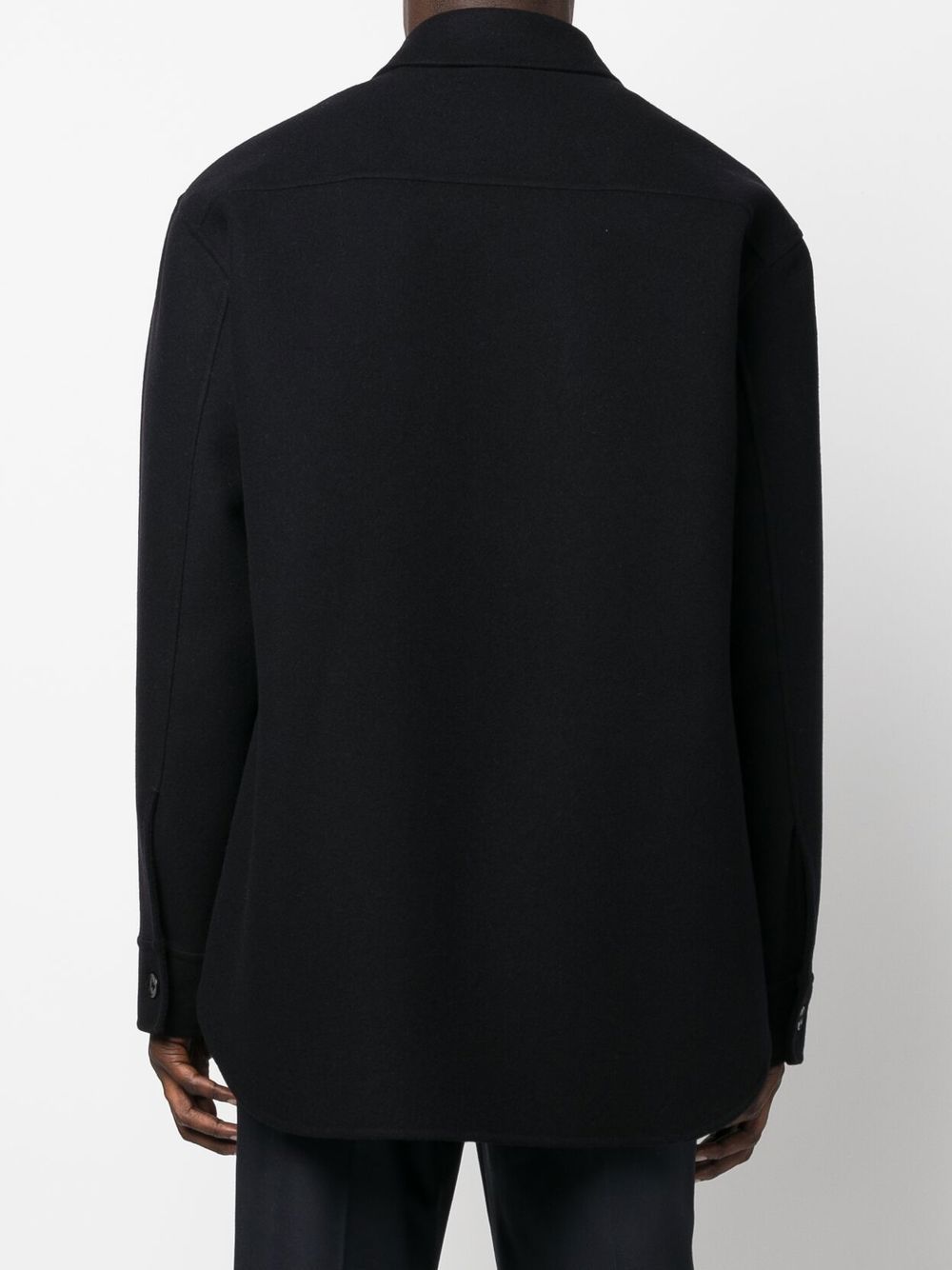 Shop Jil Sander Button-down Fastening Shirt Jacket In Schwarz