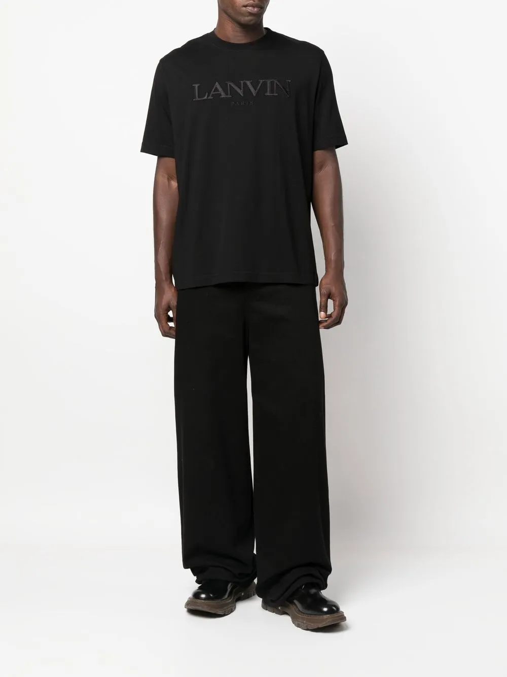 image 2 of lanvin logo刺绣短袖t恤