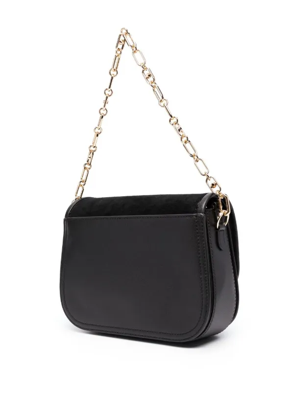 Michael kors black clearance satchel with gold chain