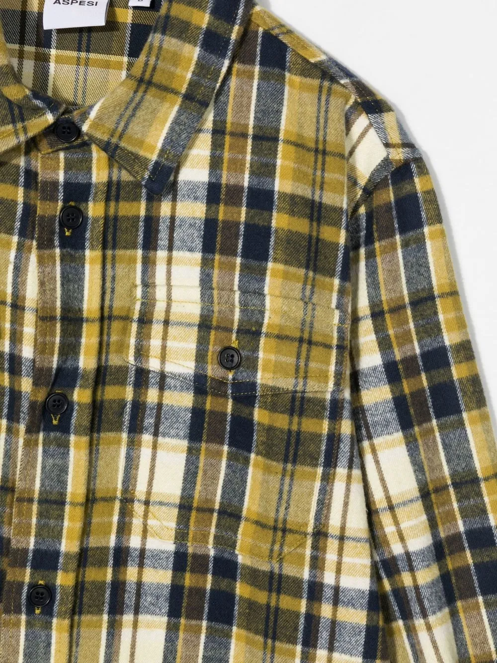 Aspesi Checked Long-sleeve Shirt In Gelb