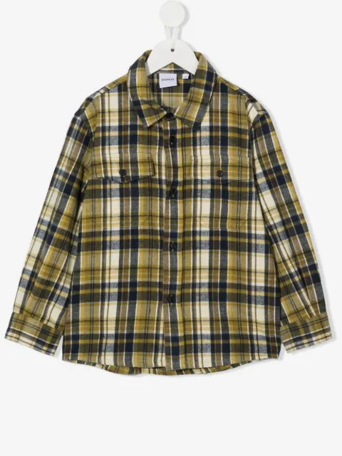 Aspesi Kids camisa con cuadros estampados
