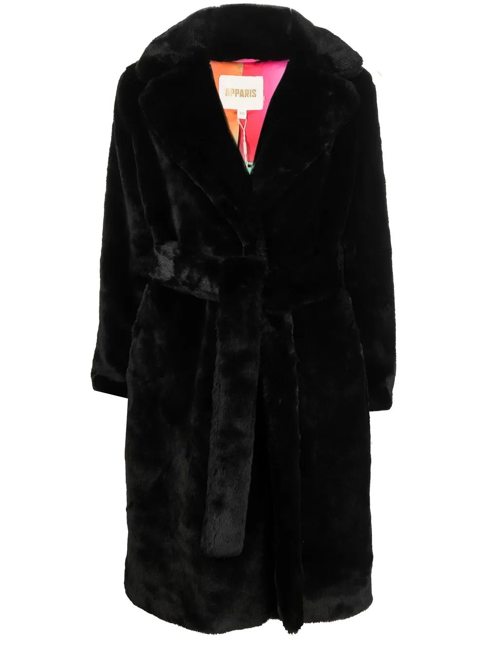 tie waist fur coat