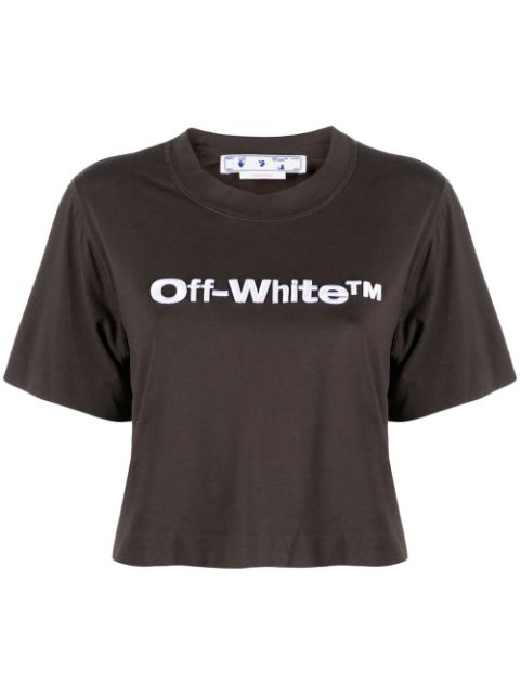 Off-White cropped logo-print T-shirt Women