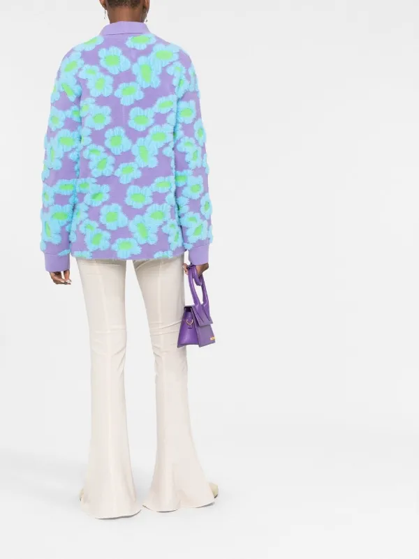Jacquemus Le Chemise Neve Fleurs Cardigan | Purple | FARFETCH