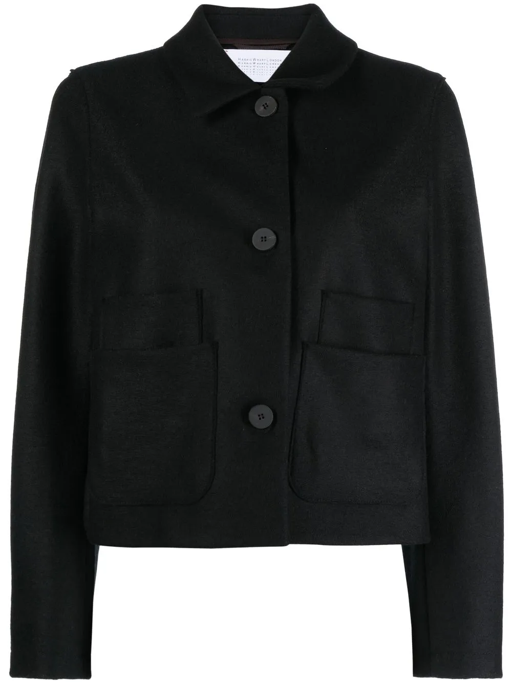 

Harris Wharf London multi-pocket fitted jacket - Black