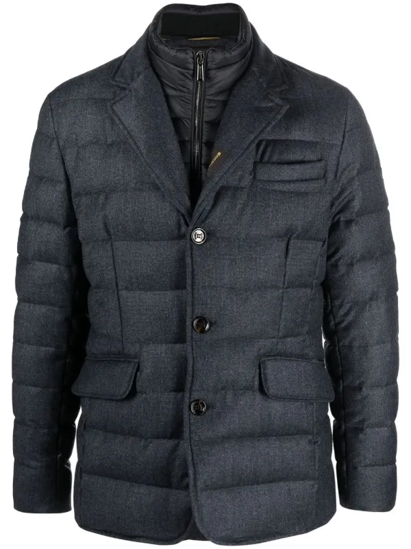 Moorer Nomos Down-Filled Wool Jacket - Blue
