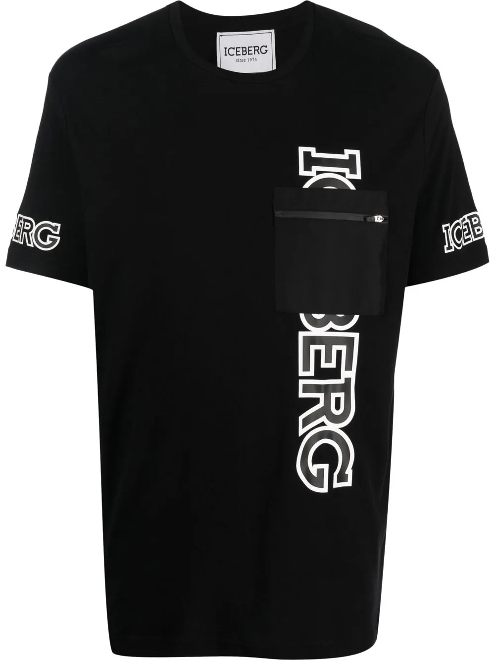 

Iceberg playera con logo estampado - Negro