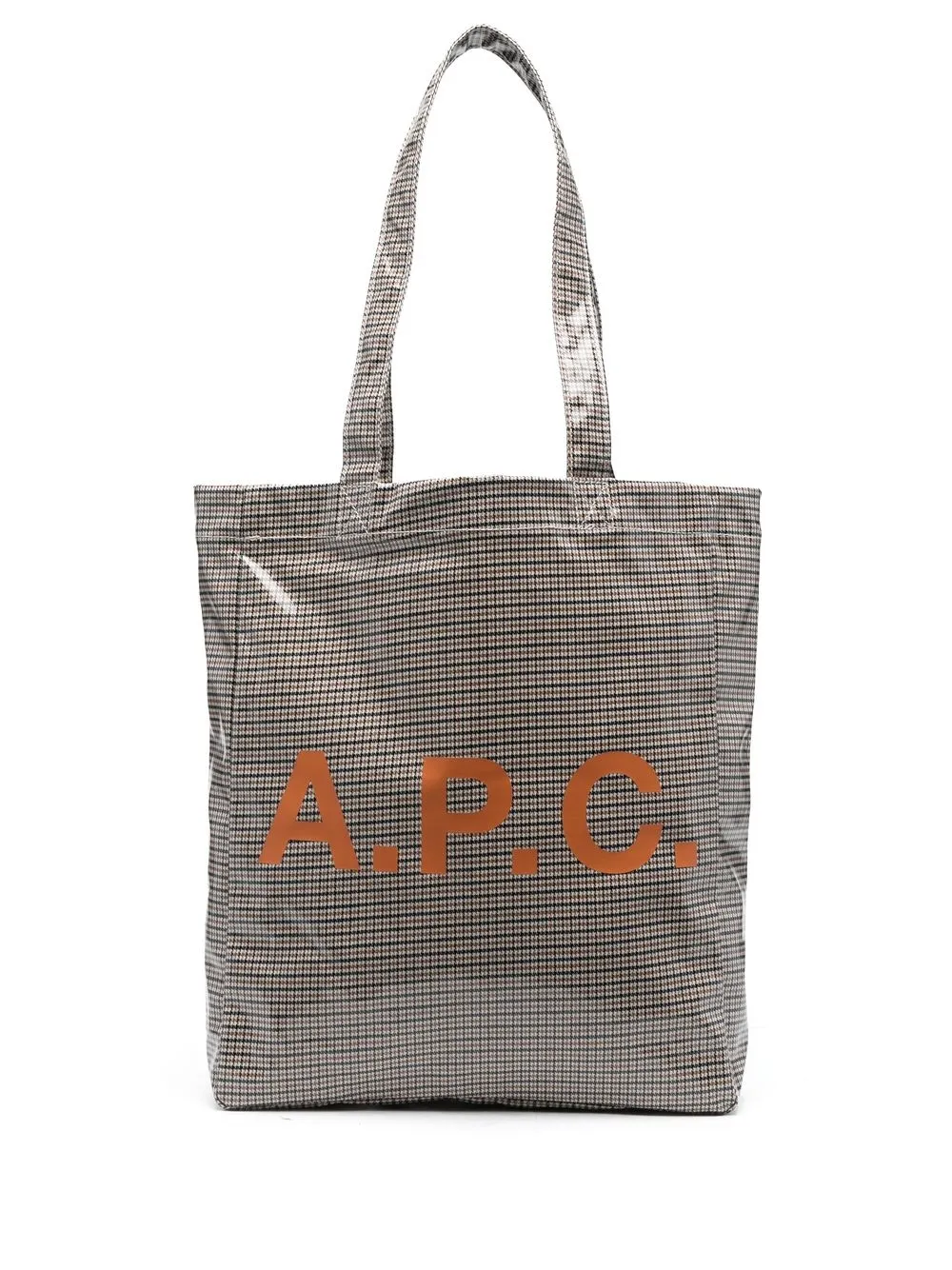 

A.P.C. Lou houndstooth coated tote bag - Neutrals