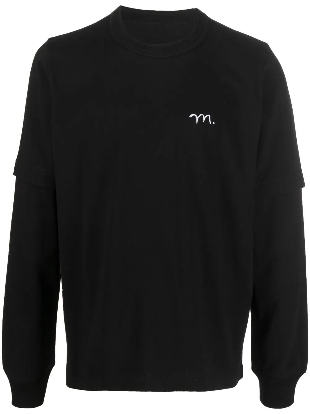 

sacai slogan-print layered-sleeve T-shirt - Black