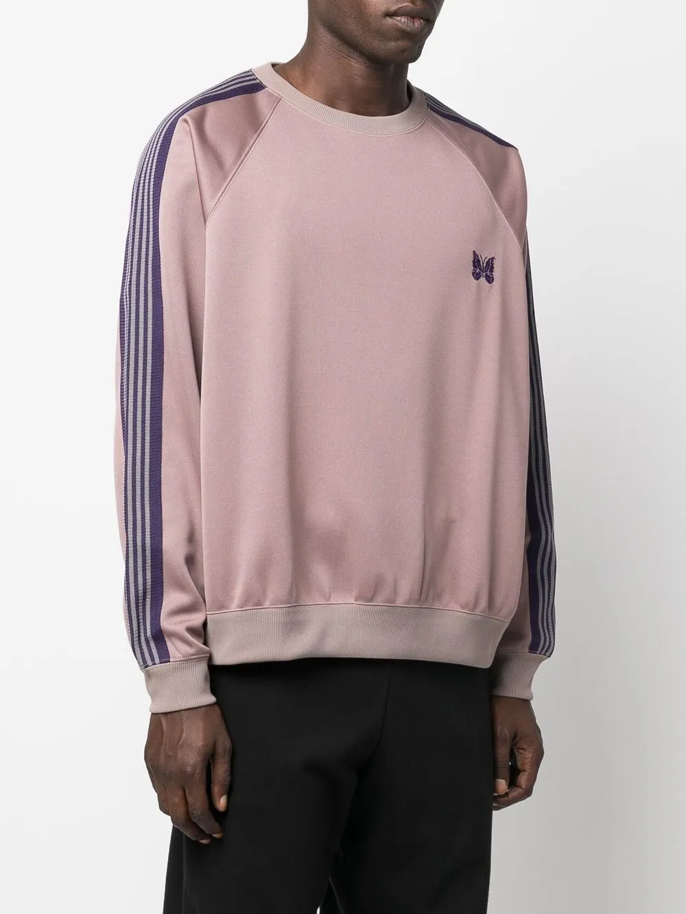 Needles Track Crew Neck Shirt - Poly Smooth In Mauve | ModeSens