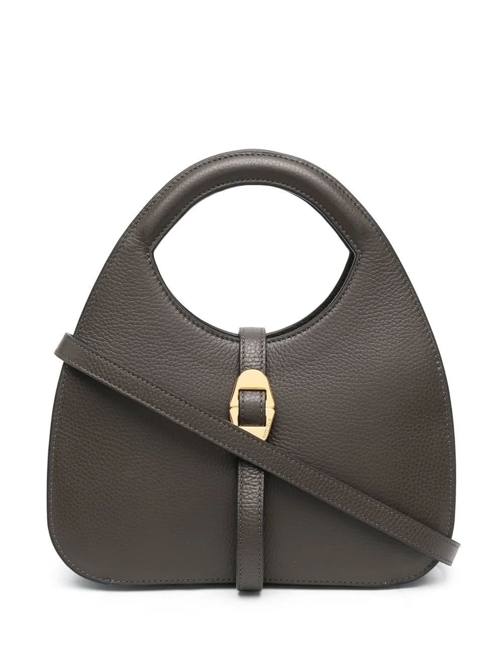 

Coccinelle logo-stamp leather tote bag - Brown
