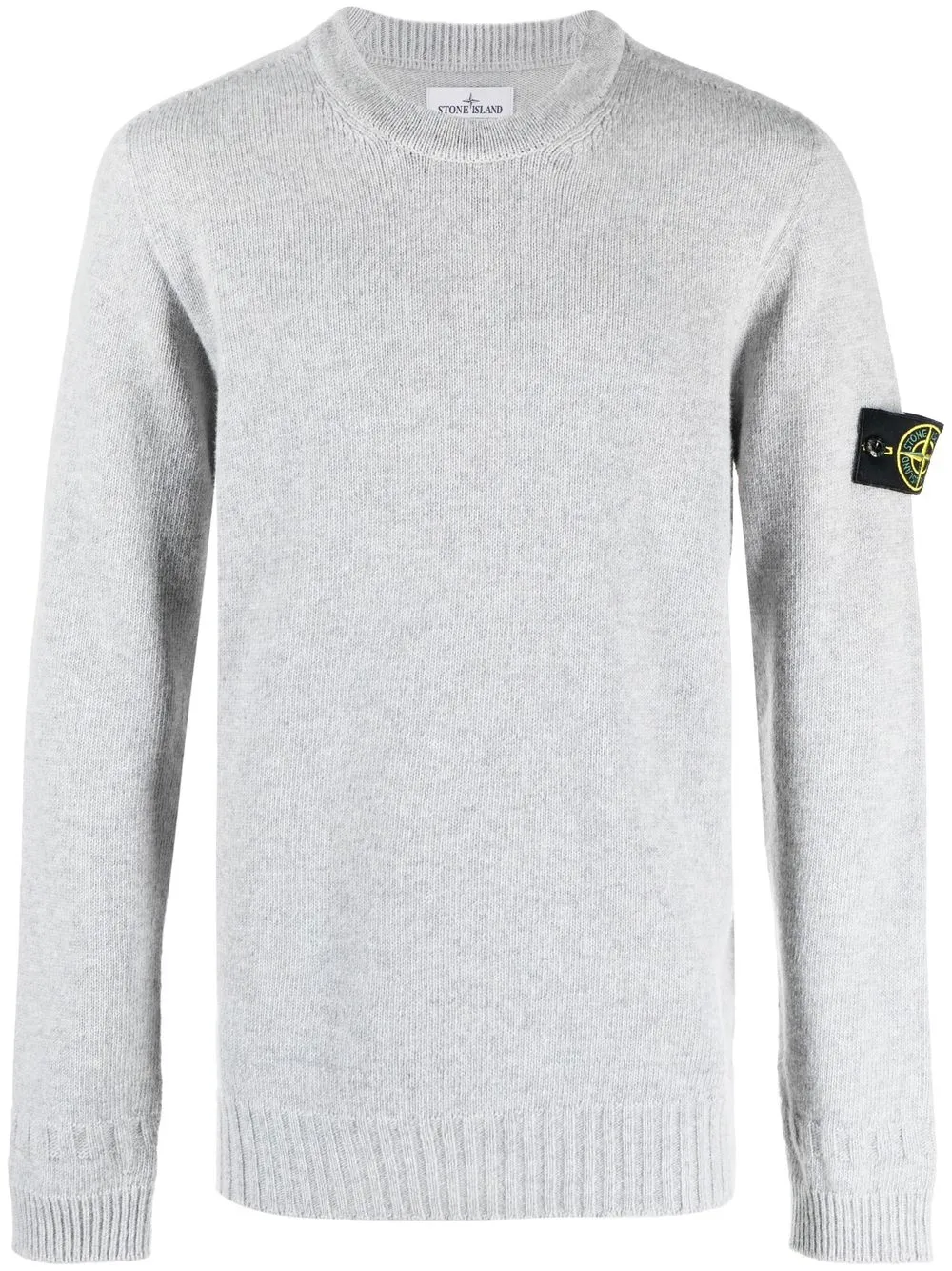 

Stone Island logo-patch sleeve detail jumper - Grey