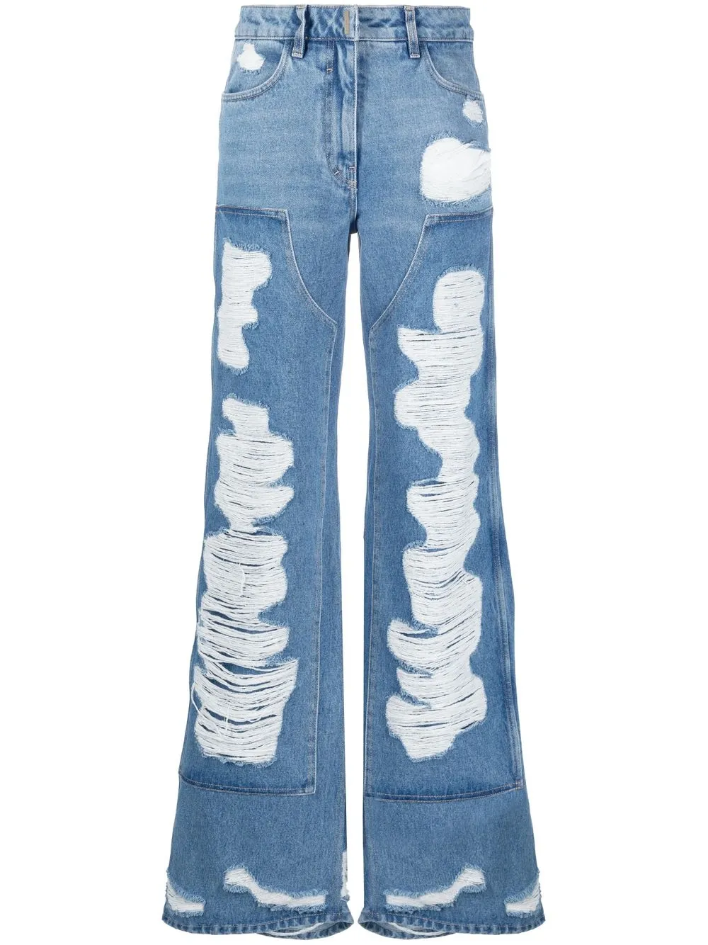 

Givenchy jeans anchos con efecto envejecido - Azul