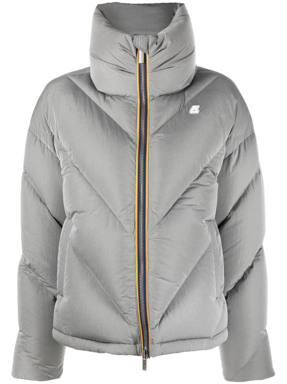 

K-Way chevron-quilted matte padded jacket - Grey