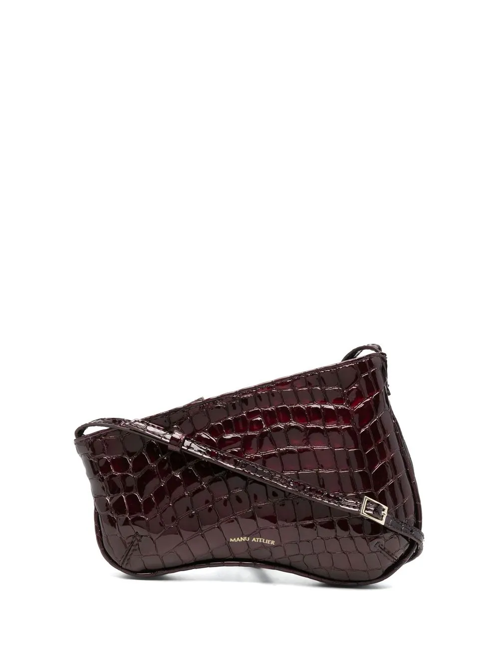 

Manu Atelier crocodile-embossed asymmetric shoulder bag - Red