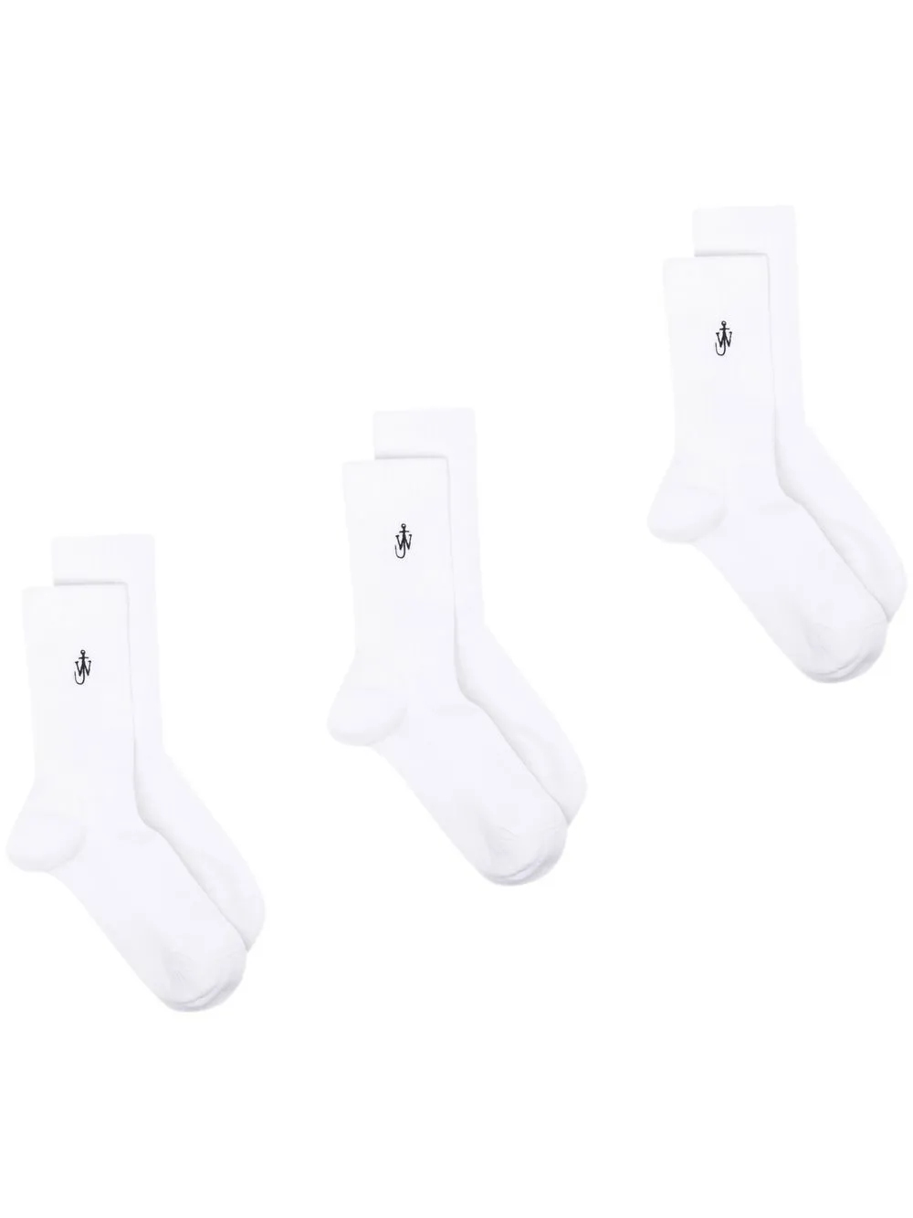 

JW Anderson intarsia-logo socks - White