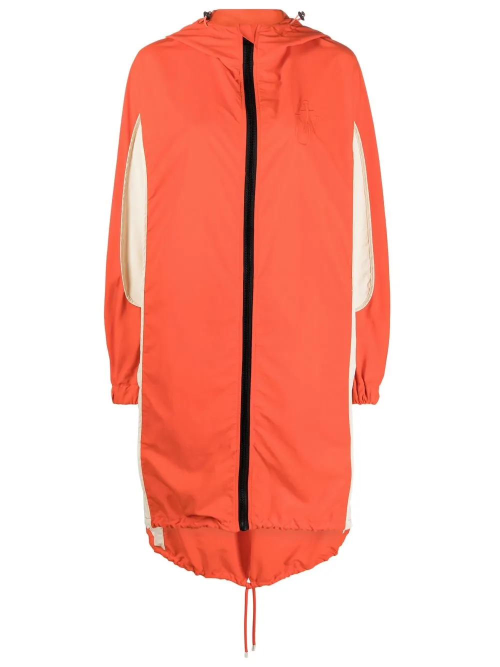 

JW Anderson abrigo con capucha y diseño color block - Rojo