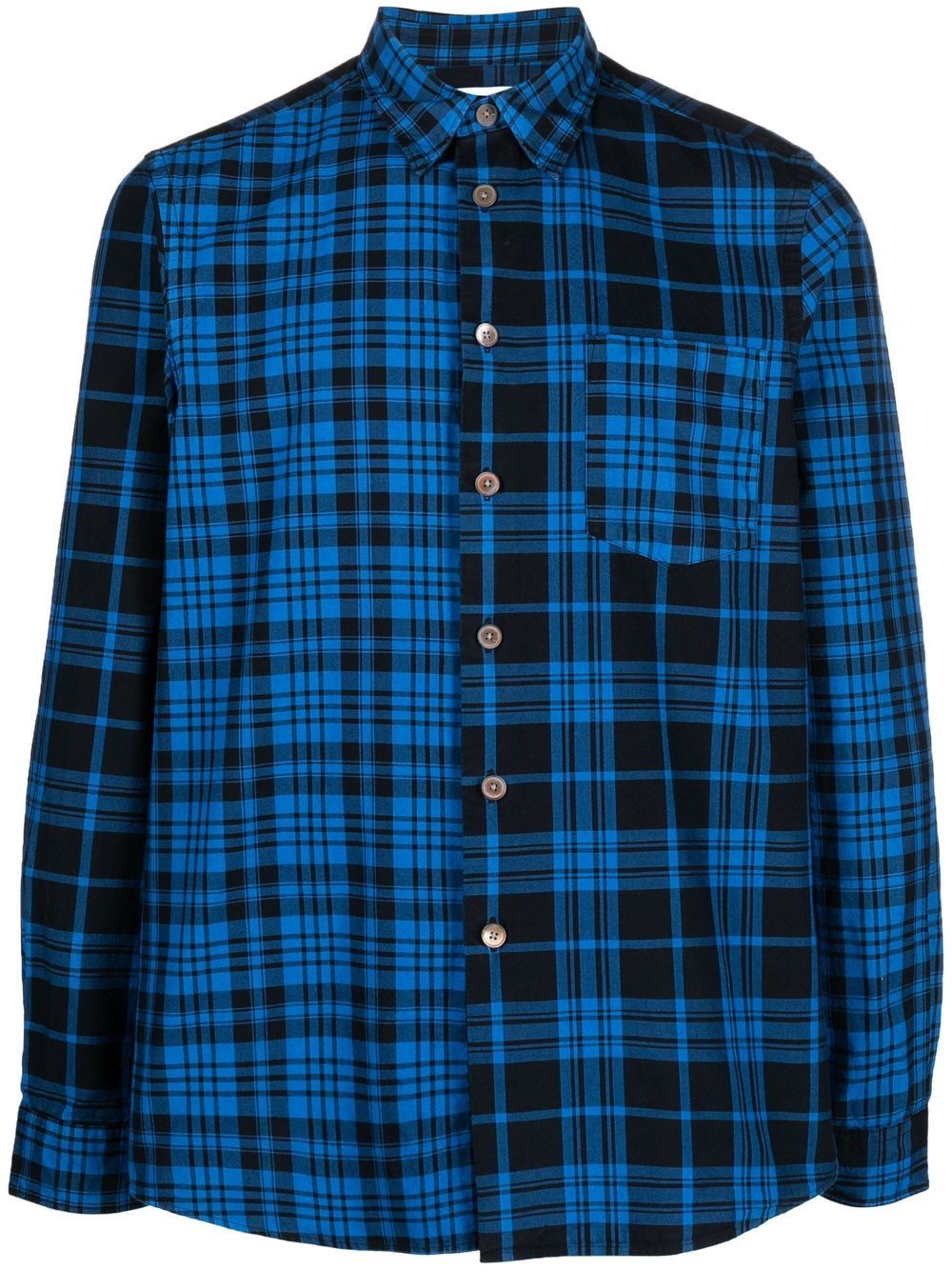 Ps By Paul Smith Checked Cotton Shirt In Blau