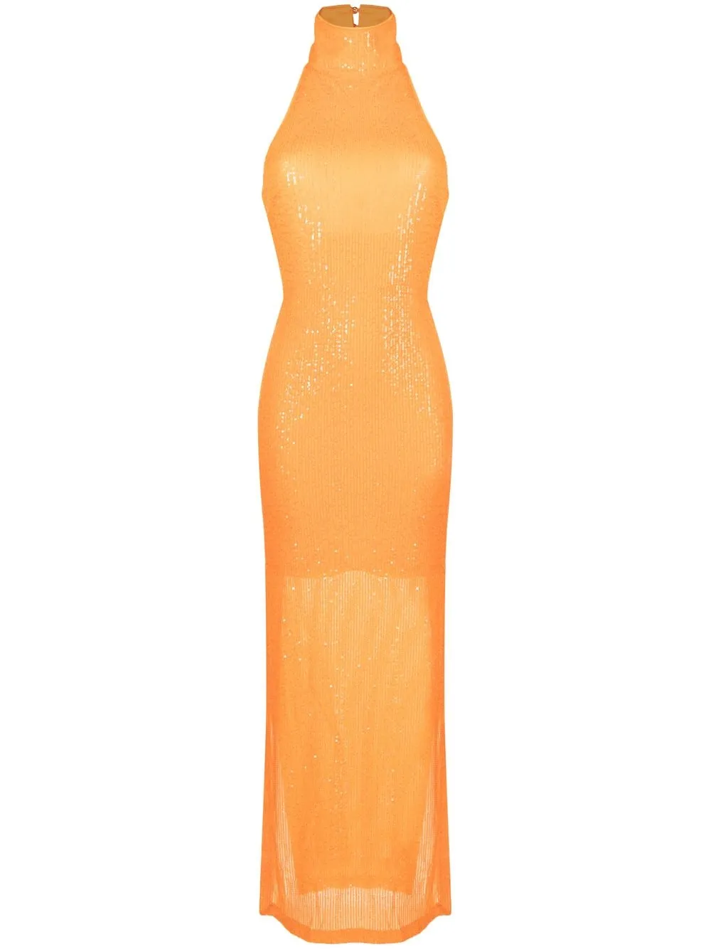 

ROTATE sequinned halterneck midi dress - Orange