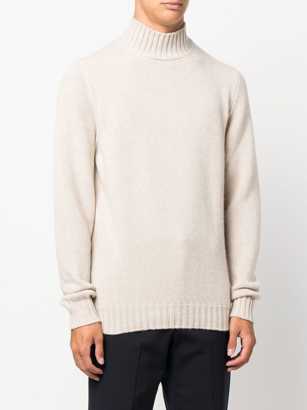 Shop Fedeli Mock-neck Knit Jumper In Nude