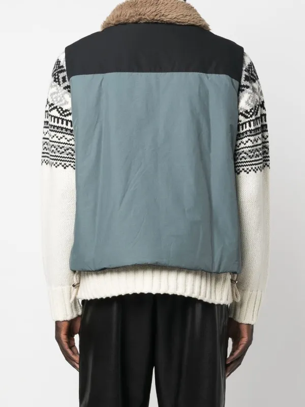 Sacai シアリングカラー パデッドジャケット | グレー | FARFETCH JP
