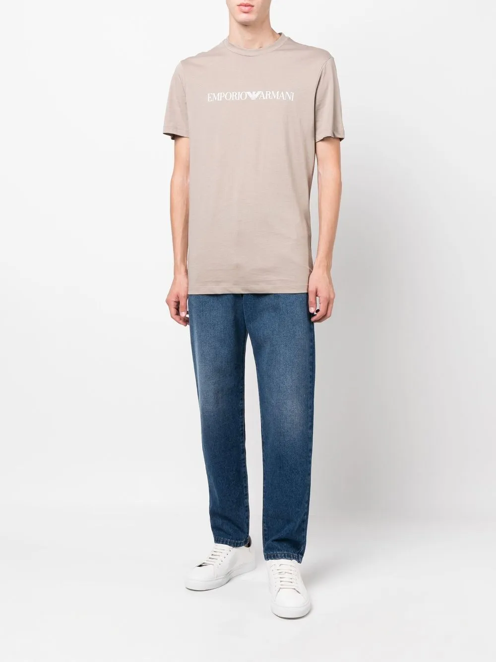 Emporio Armani T-shirt met logo - Beige