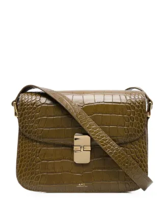 A.P.C. Grace crocodile-embossed Leather Bag - Farfetch