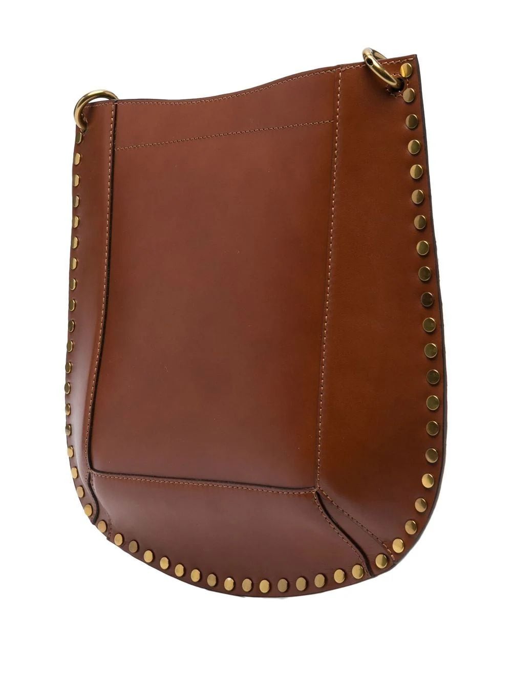 Shop Isabel Marant Oskan Studded Shoulder Bag In Brown