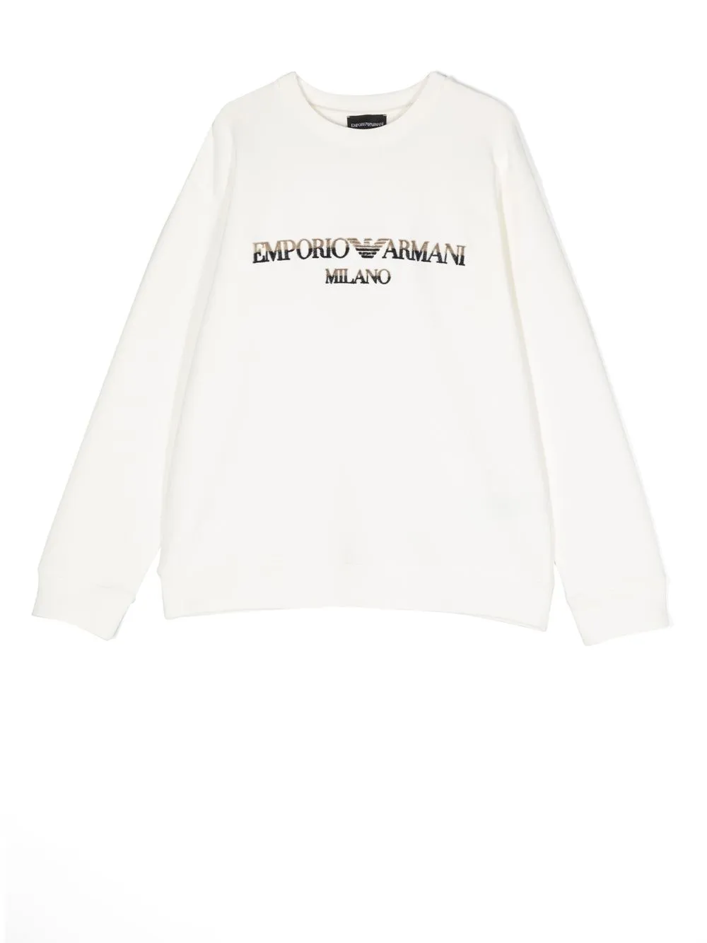 

Emporio Armani Kids flocked-logo crew-neck sweatshirt - White