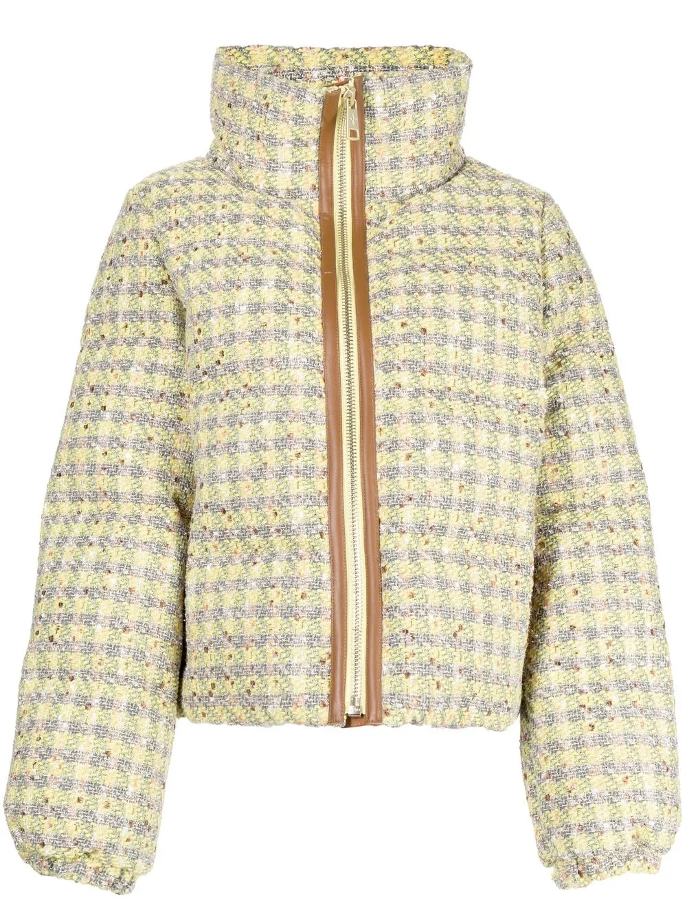 Nicole Benisti high-neck tweed puffer jacket | Yellow | Image 1