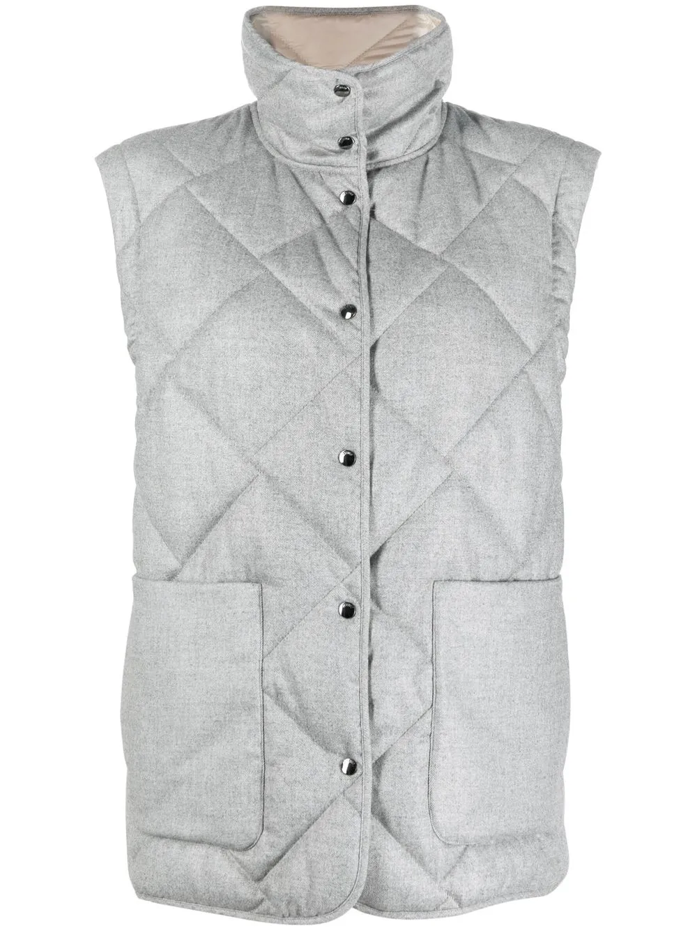 

Peserico chaleco capitonado con cuello alto - Gris