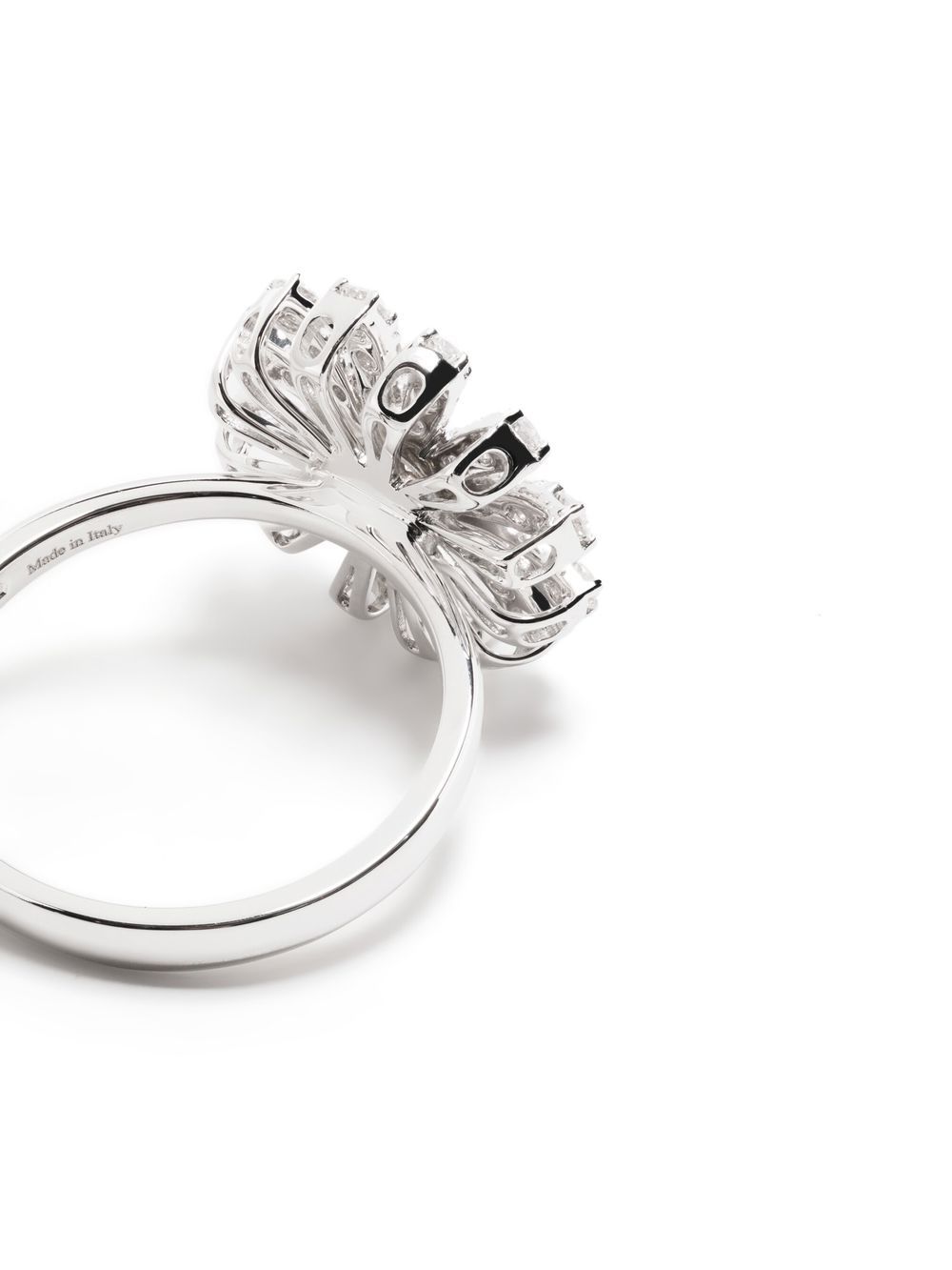 Louis Vuitton White Gold and Diamond Blason Ring, Cocktail Ring, Size 4 1/2, Vintage Jewelry