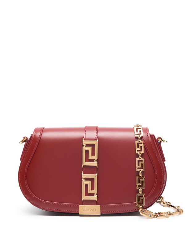 Versace La Greca Signature Tote Bag in Red