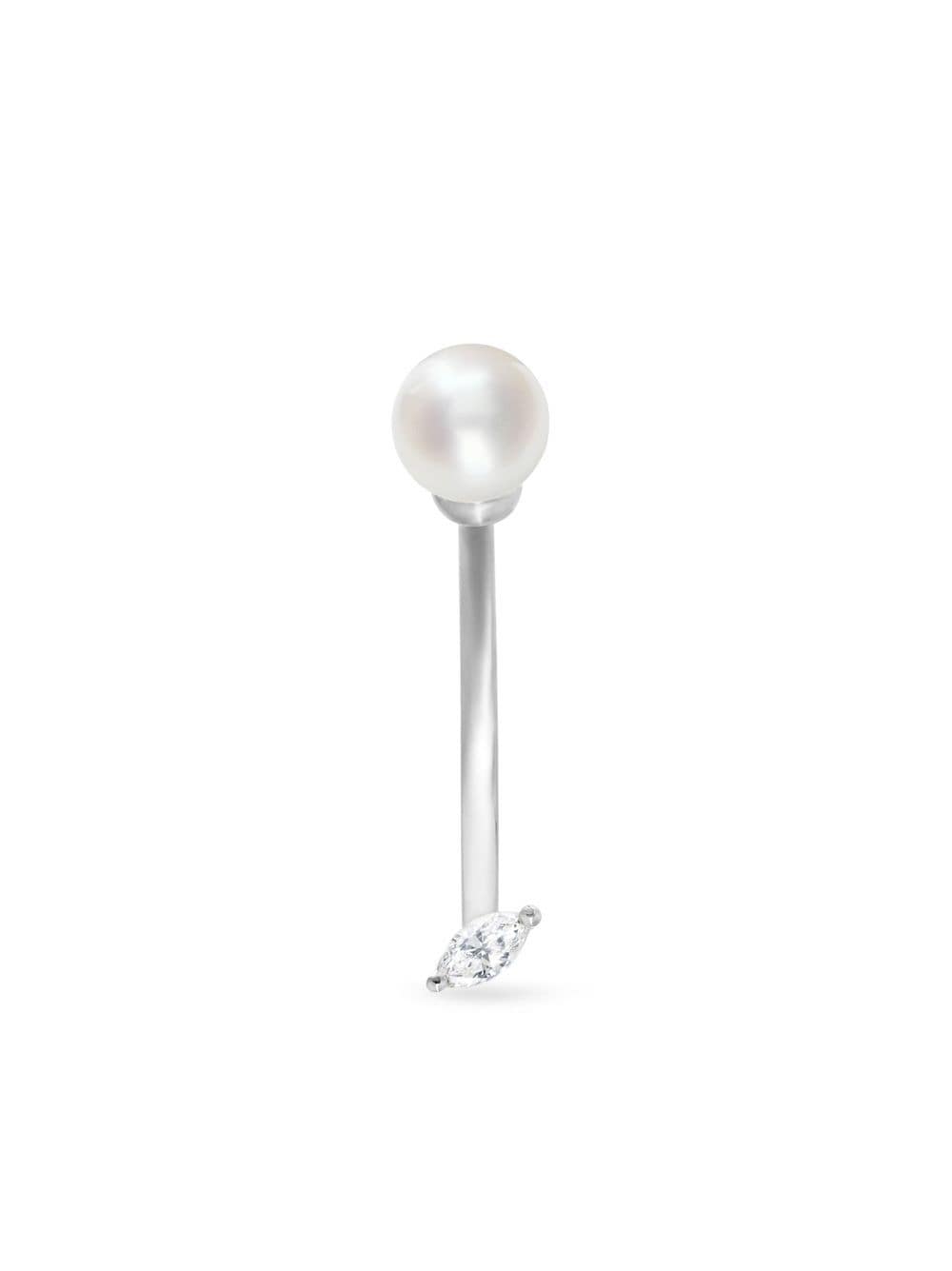 18kt white gold Dots pearl and diamond earring
